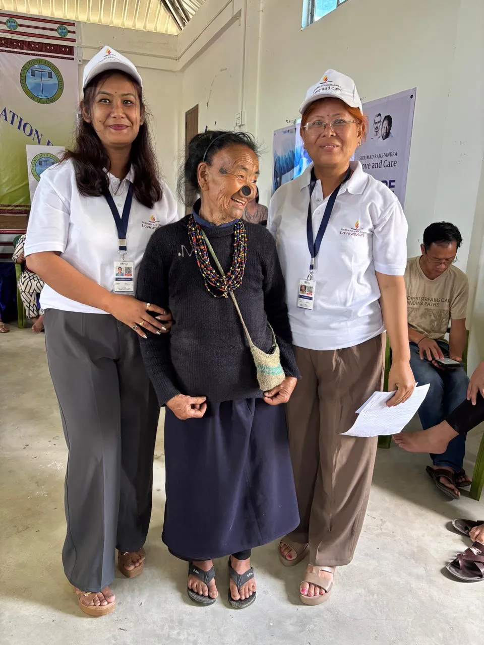 Apatani community elder receiving vision check-up.